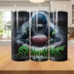 Seattle Seahawks Tumbler, NFL Football Player Smoke Skinny Tumbler