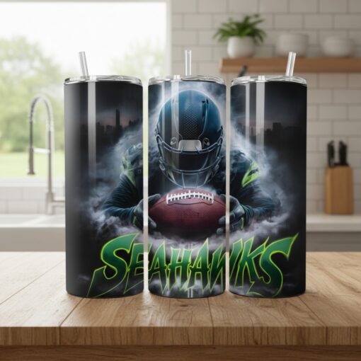 Seattle Seahawks Tumbler, NFL Football Player Smoke Skinny Tumbler
