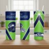 Seattle Seahawks Tumbler, NFL Geometric Color Block Skinny Tumbler