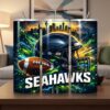 Seattle Seahawks Tumbler, NFL Golden Electric Skyline Skinny Tumbler