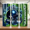 Seattle Seahawks Tumbler, NFL Graffiti Helmet Skinny Tumbler