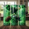 Seattle Seahawks Tumbler, NFL Green Lightning Strike Skinny Tumbler