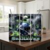 Seattle Seahawks Tumbler, NFL Lightning Eagle Skyline Skinny Tumbler
