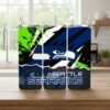 Seattle Seahawks Tumbler, NFL Modern Abstract Splatter Skinny Tumbler