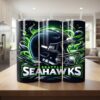 Seattle Seahawks Tumbler, NFL Neon Flowing Smoke Skinny Tumbler