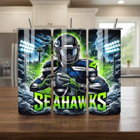 Seattle Seahawks Tumbler, NFL Quarterback Game Day Smoke Skinny Tumbler