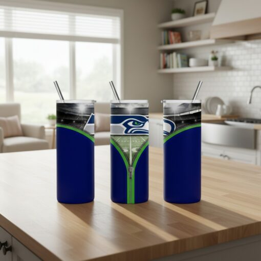 Seattle Seahawks Tumbler, NFL Stadium Zipper Creative Skinny Tumbler