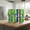 Seattle Seahawks Tumbler, Personalizable Name Neon Green Skinny Tumbler