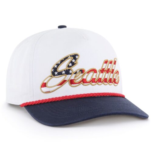 Seattle Seahawks White ’47 Patriotic Overhand Hitch Adjustable Cap