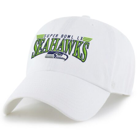 Seattle Seahawks White ’47 Super Bowl LX Clean Up Adjustable Cap