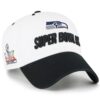 Seattle Seahawks White '47 Super Bowl LX Side Patch Clean Up Adjustable Cap