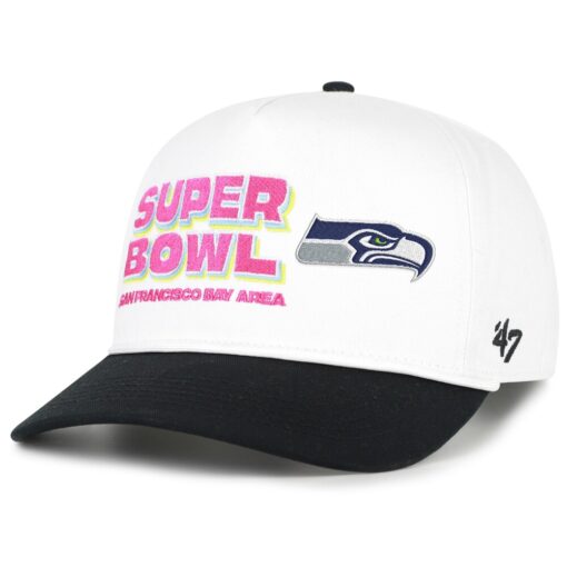 Seattle Seahawks White ’47 Super Bowl LX Stacked Hitch Adjustable Cap Seattle Seahawks White ’47 Super Bowl LX Stacked Hitch Adjustable Cap