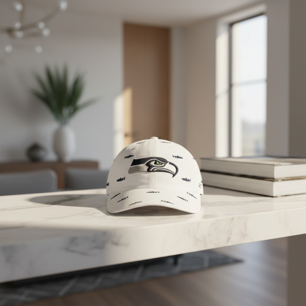 Seattle Seahawks White Adjustable Hat, NFL Team Logo Pattern Baseball Cap Seattle Seahawks White Adjustable Hat, NFL Team Logo Pattern Baseball Cap