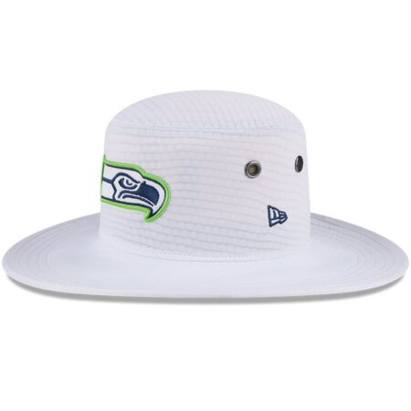 Seattle Seahawks White New Era 2024 NFL Training Camp Panama Bucket Hat