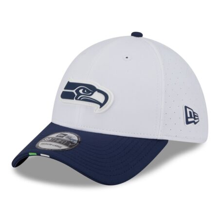 Seattle Seahawks White New Era 2025 NFL Training Camp Flex Hat