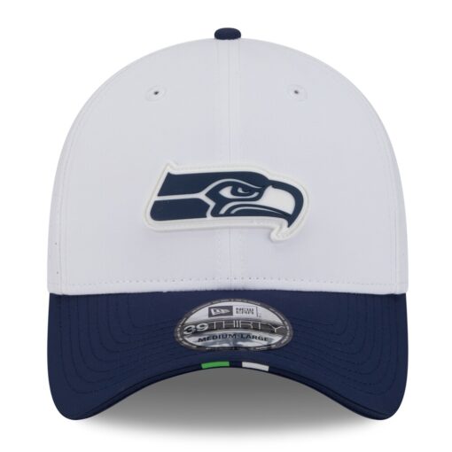 Seattle Seahawks White New Era 2025 NFL Training Camp Flex Hat