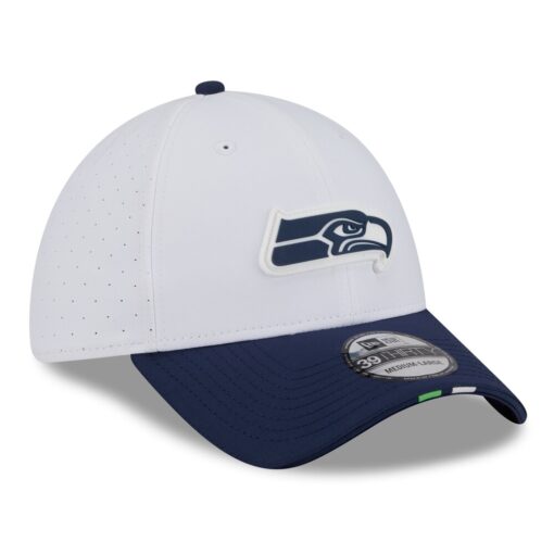 Seattle Seahawks White New Era 2025 NFL Training Camp Flex Hat