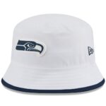 Seattle Seahawks White New Era 2025 NFL Training Camp Stretch Bucket Hat