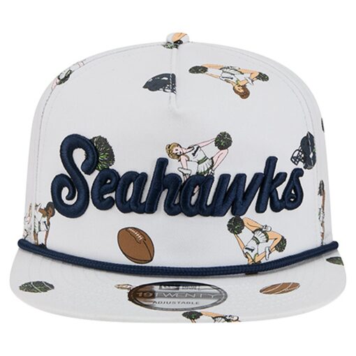 Seattle Seahawks White New Era Team Cheer Snapback Hat Seattle Seahawks White New Era Team Cheer Snapback Hat