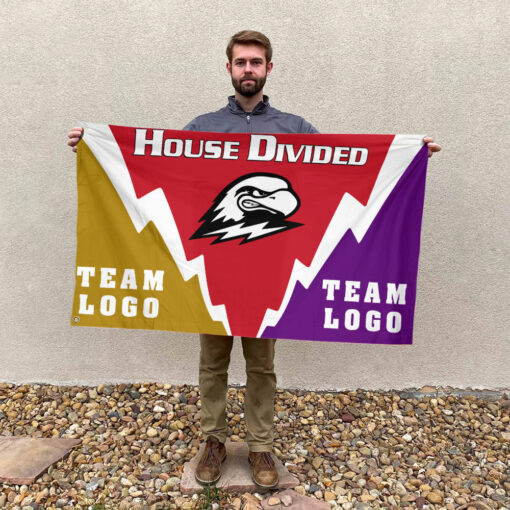 Thunderbirds vs Custom Team House Divided Flag, Personalized Spirit Flag