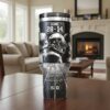 Vintage Football Game Sketch Tumbler, NFL Stainless Steel Travel Mug