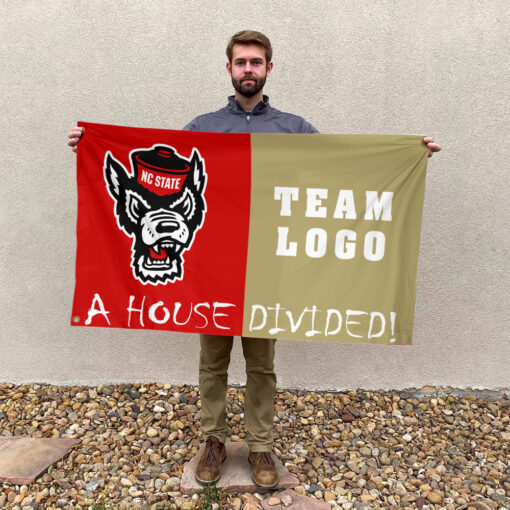 Wolfpack vs Custom Team House Divided Flag, Custom House Flag