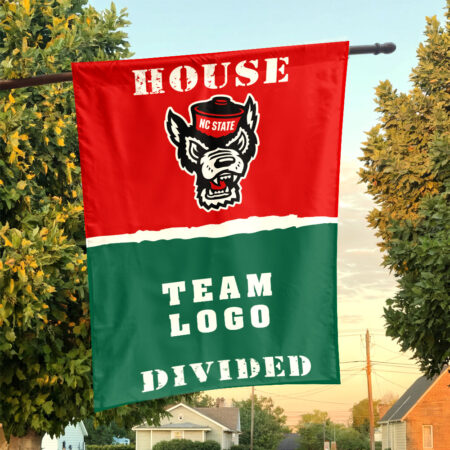 Wolfpack vs Custom Team House Divided Flag, NCAA College Flag