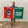 Wolfpack vs Custom Team House Divided Flag, NCAA College Flag