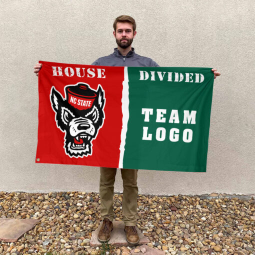 Wolfpack vs Custom Team House Divided Flag, NCAA College Flag