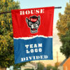 Wolfpack vs Custom Team House Divided Flag, NCAA House Flag