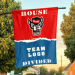 Wolfpack vs Custom Team House Divided Flag, NCAA House Flag