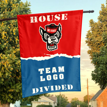 Wolfpack vs Custom Team House Divided Flag, NCAA House Flag