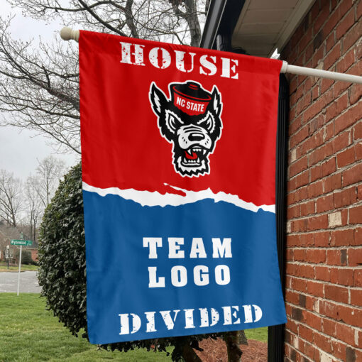Wolfpack vs Custom Team House Divided Flag, NCAA House Flag