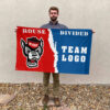 Wolfpack vs Custom Team House Divided Flag, NCAA House Flag