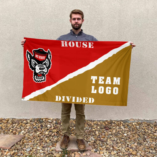 Wolfpack vs Custom Team House Divided Flag, NCAA Rivalry Flag
