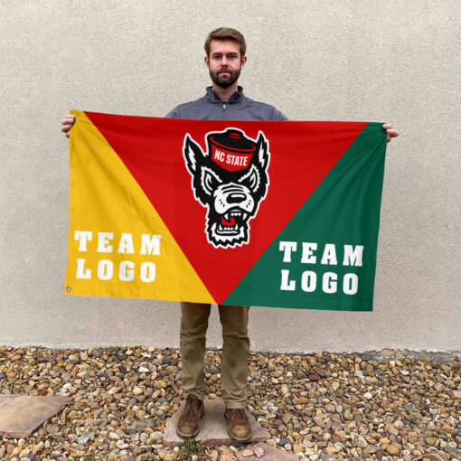 Wolfpack vs Custom Team House Divided Flag, NCAA Spirit Flag