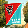 Wolfpack vs Custom Team House Divided Flag, NCAA Split Flag