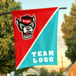 Wolfpack vs Custom Team House Divided Flag, NCAA Split Flag