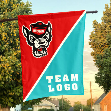 Wolfpack vs Custom Team House Divided Flag, NCAA Split Flag