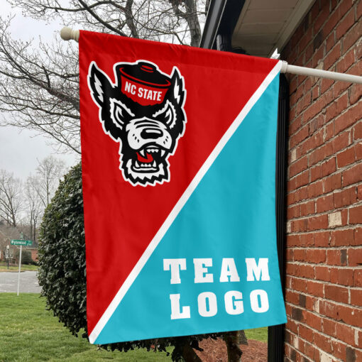 Wolfpack vs Custom Team House Divided Flag, NCAA Split Flag