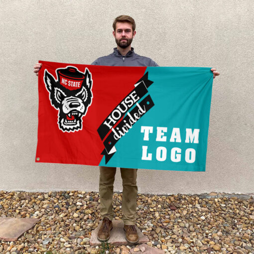 Wolfpack vs Custom Team House Divided Flag, NCAA Team Flag