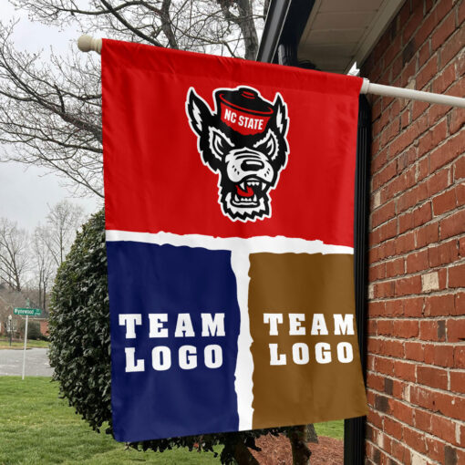 Wolfpack vs Custom Team House Divided Flag, NCAA Two Team Flag