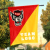 Wolfpack vs Custom Team House Divided Flag, Personalized College Flag