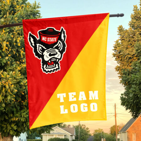 Wolfpack vs Custom Team House Divided Flag, Personalized College Flag