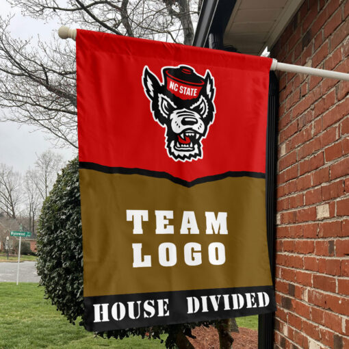 Wolfpack vs Custom Team House Divided Flag, Personalized House Flag