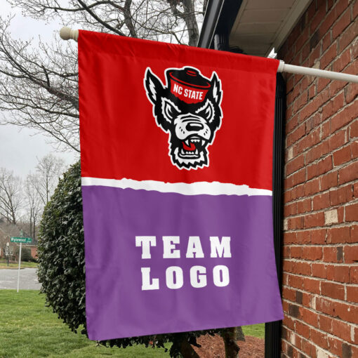 Wolfpack vs Custom Team House Divided Flag, Personalized NCAA Flag