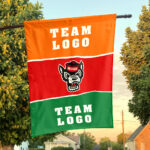 Wolfpack vs Custom Team House Divided Flag, Personalized Spirit Flag