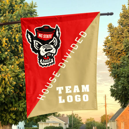 Wolfpack vs Custom Team House Divided Flag, Personalized Split Flag