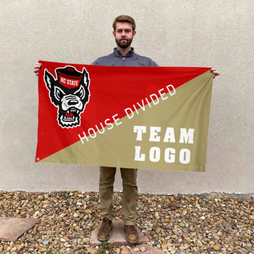 Wolfpack vs Custom Team House Divided Flag, Personalized Split Flag