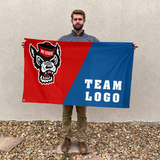 Wolfpack vs Custom Team House Divided Flag, Personalized Team Flag